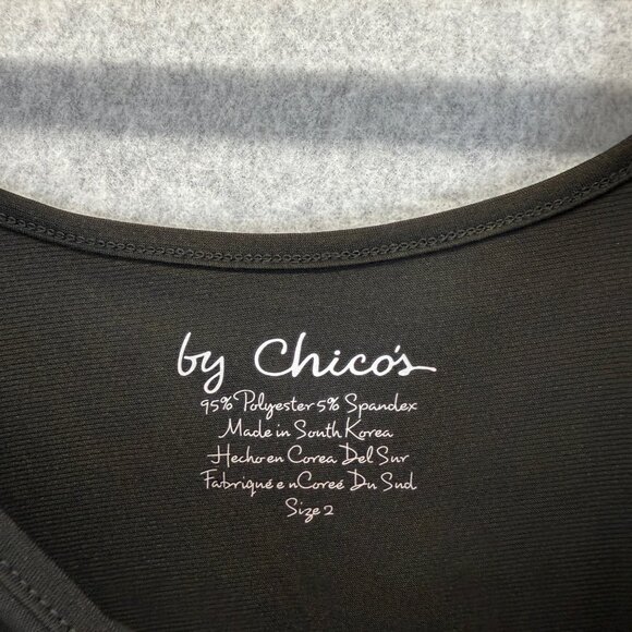 Chicos Womens Black Scoop Neck Tank Top Sleeveless Stretch Size 2 US‎ Large NWT - Picture 5 of 11